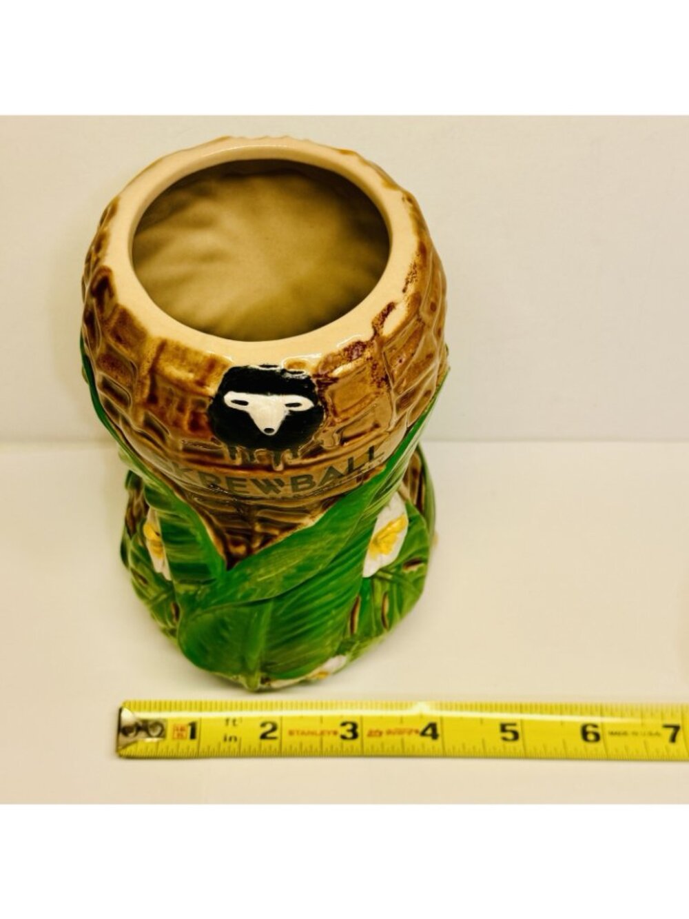 Skrewball Peanut Butter Whiskey Tiki Mug Large 6.5" Height Tropical Floral - Picture 12 of 12